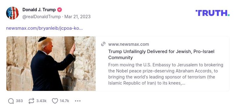 Post image from Donald Trump