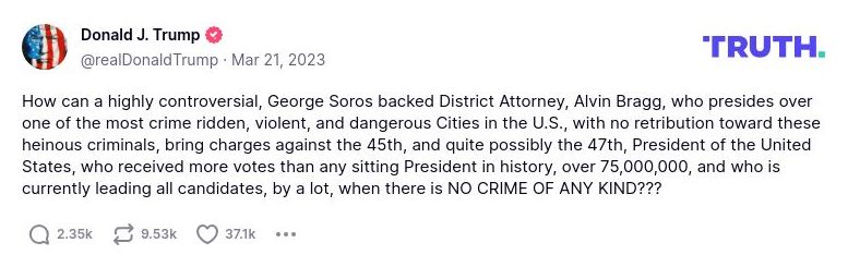 Post image from Donald Trump