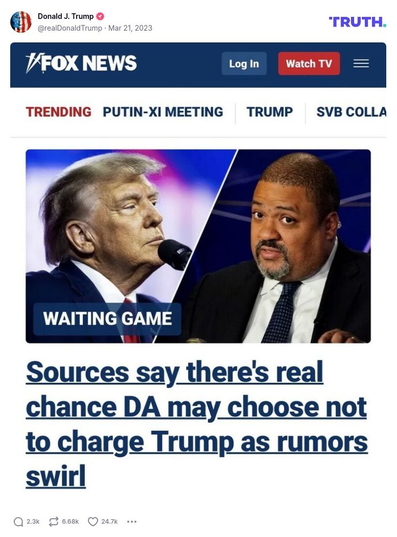 Post image from Donald Trump