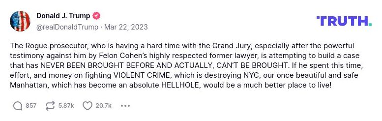 Post image from Donald Trump