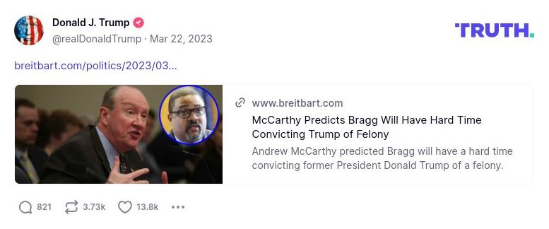 Post image from Donald Trump