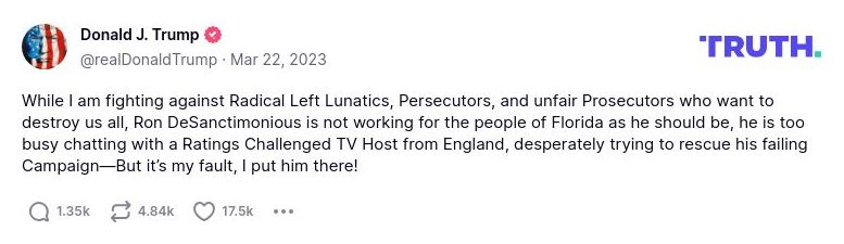 Post image from Donald Trump