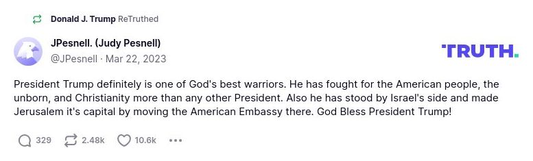 Post preview from Donald Trump