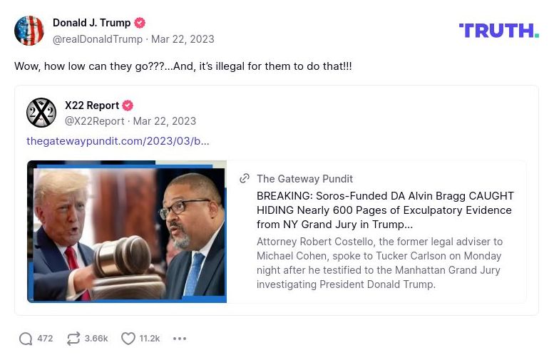 Post image from Donald Trump