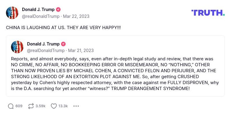 Post preview from Donald Trump