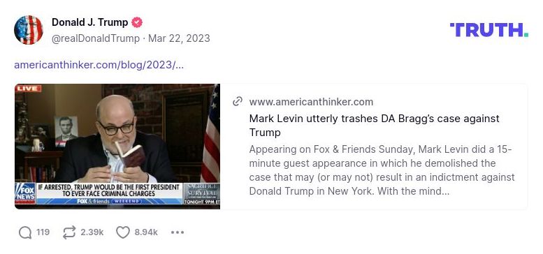 Post image from Donald Trump