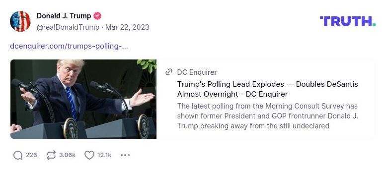 Post image from Donald Trump