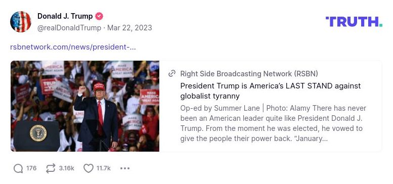 Post image from Donald Trump