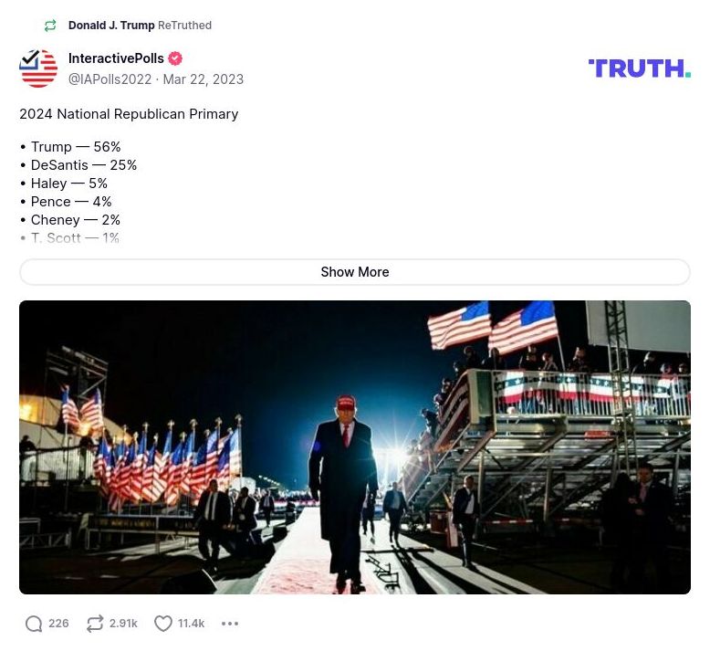 Post image from Donald Trump