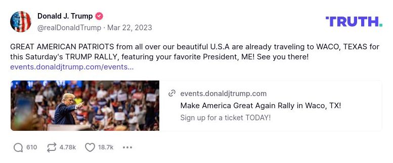 Post image from Donald Trump