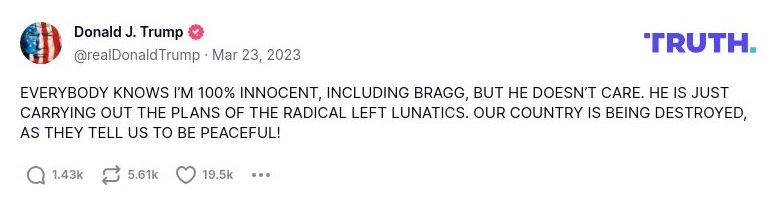 Post image from Donald Trump