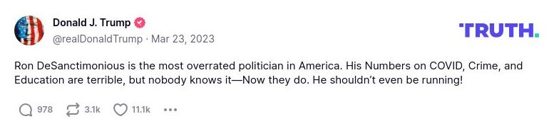 Post image from Donald Trump