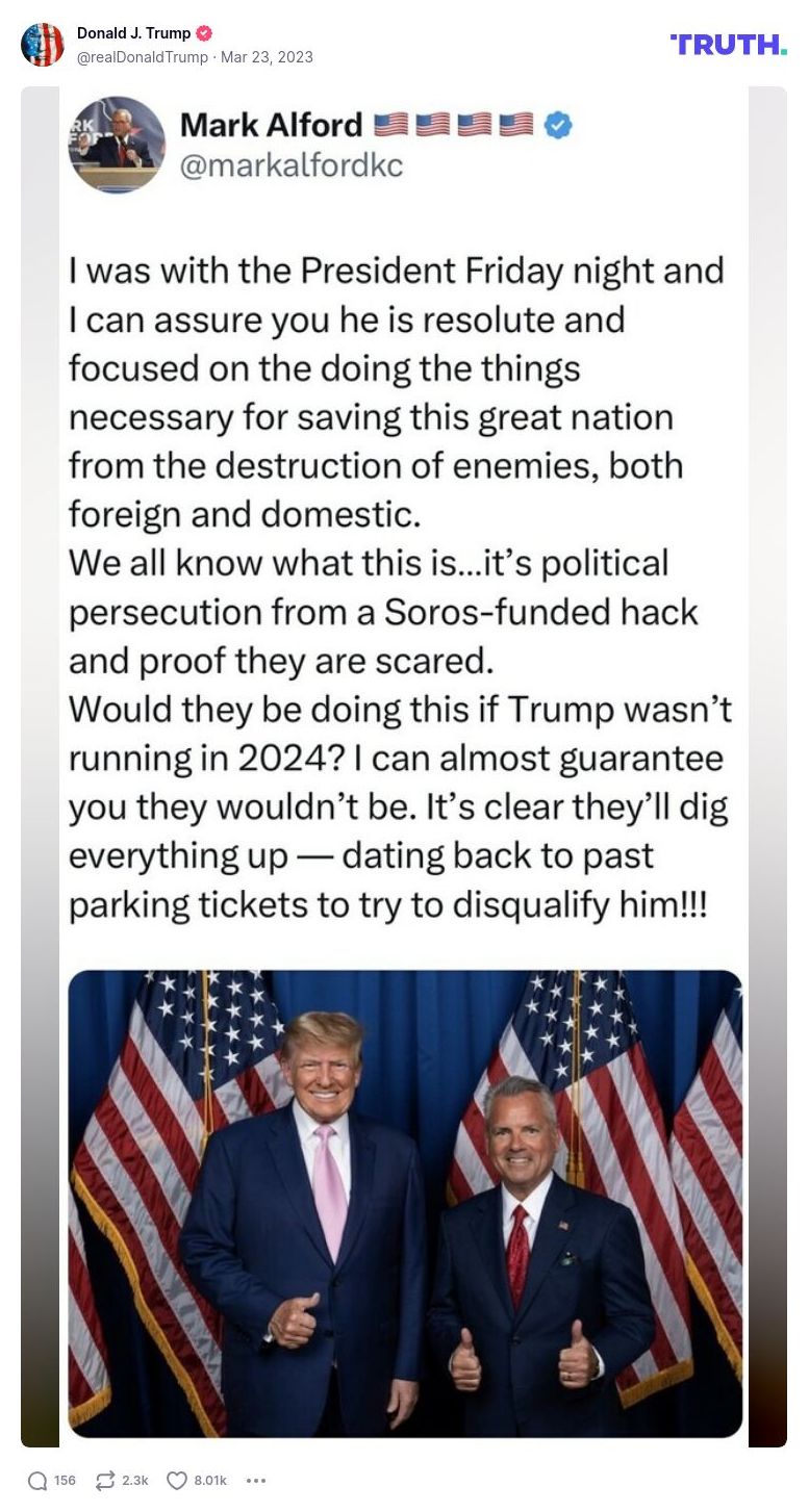 Post image from Donald Trump