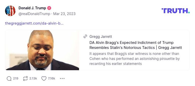 Post image from Donald Trump