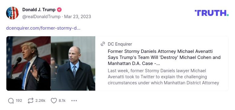 Post image from Donald Trump