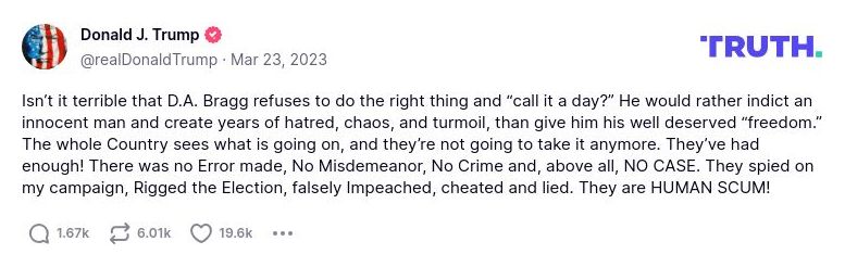 Post image from Donald Trump