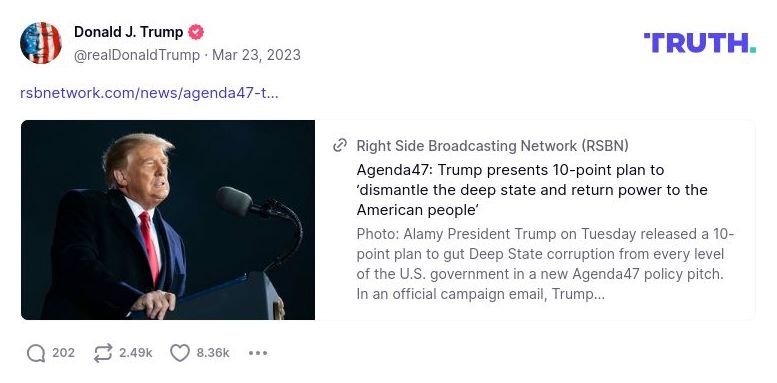 Post image from Donald Trump