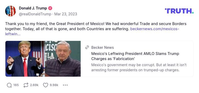 Post image from Donald Trump