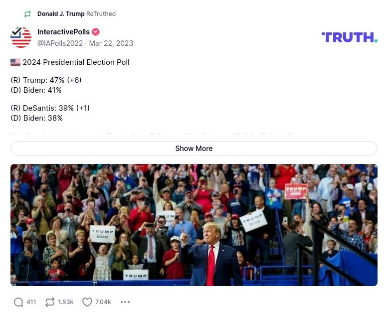 Post image from Donald Trump