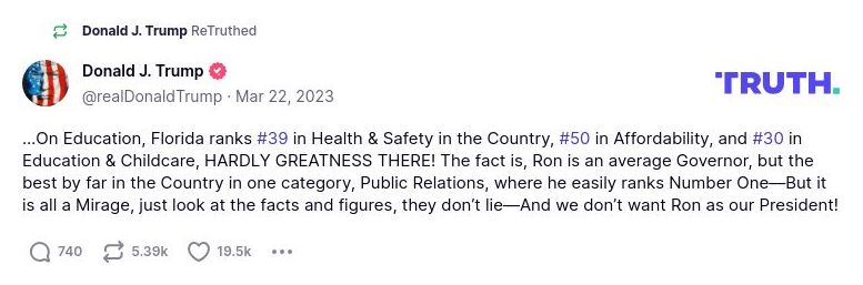 Post image from Donald Trump