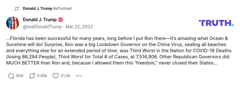 Post preview from Donald Trump