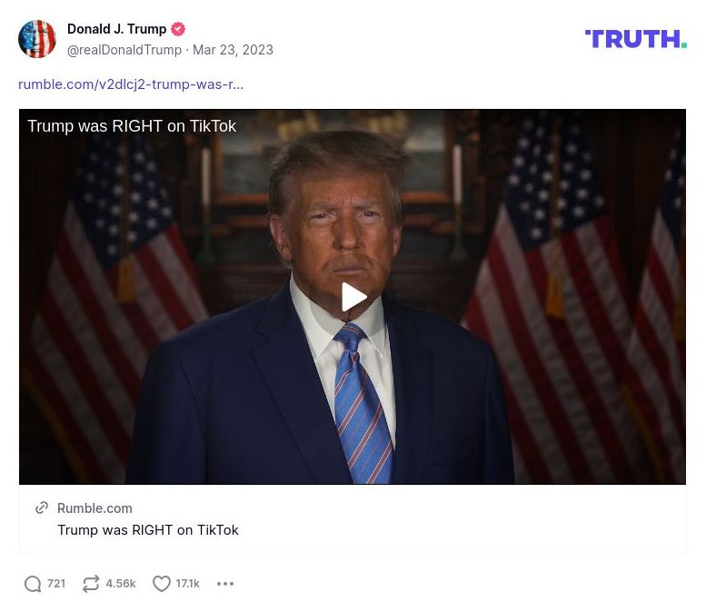 Post image from Donald Trump