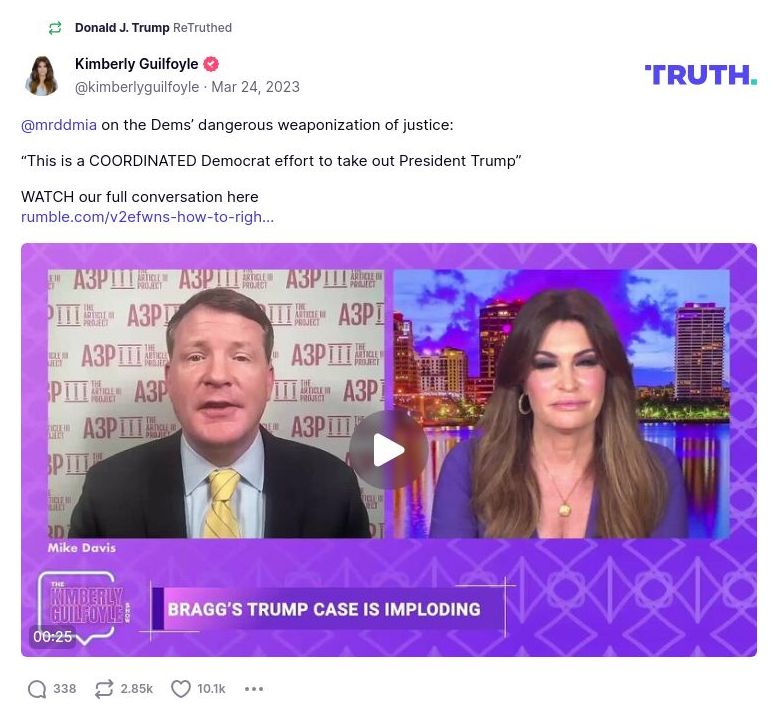 Post image from Donald Trump