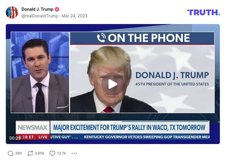 Post image from Donald Trump