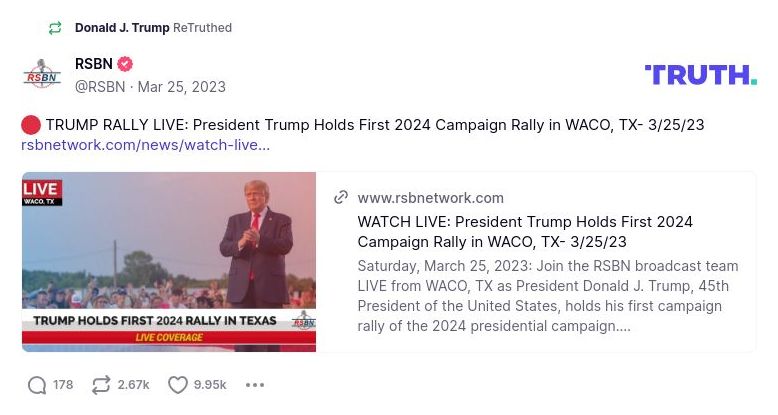 Post image from Donald Trump