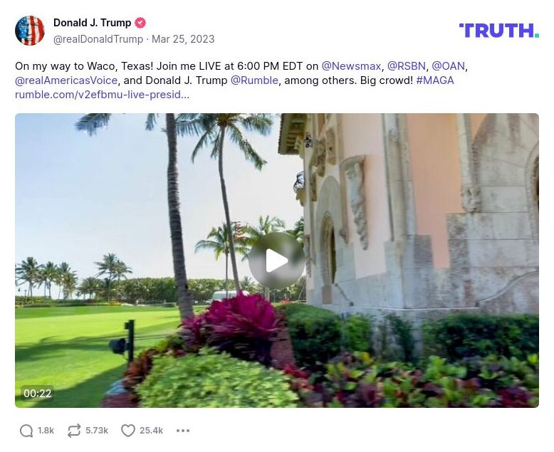 Post image from Donald Trump