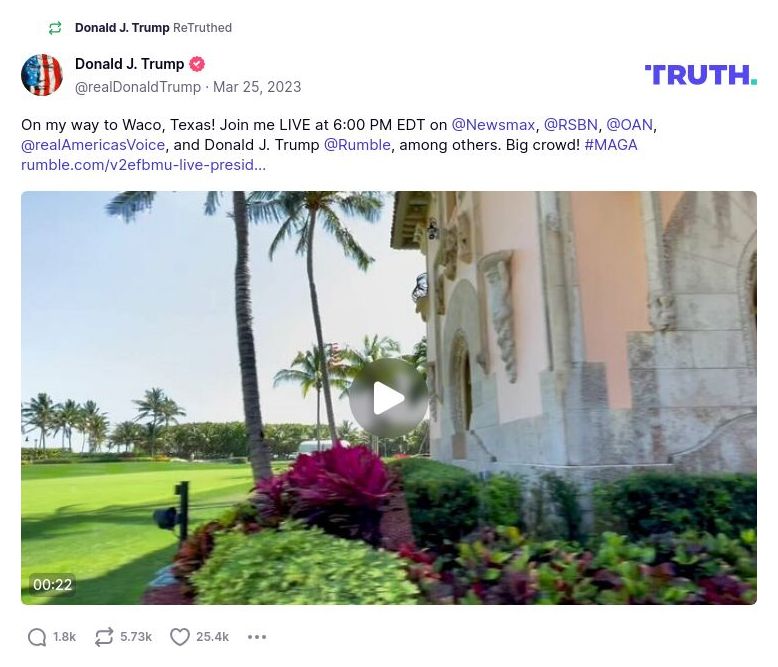 Post image from Donald Trump