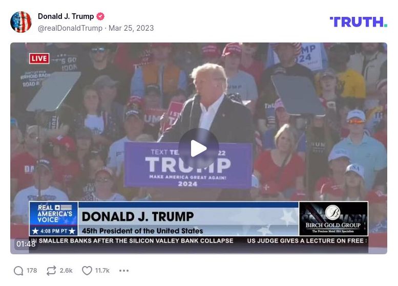 Post image from Donald Trump