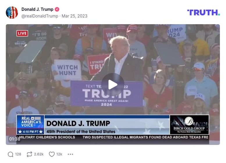 Post image from Donald Trump