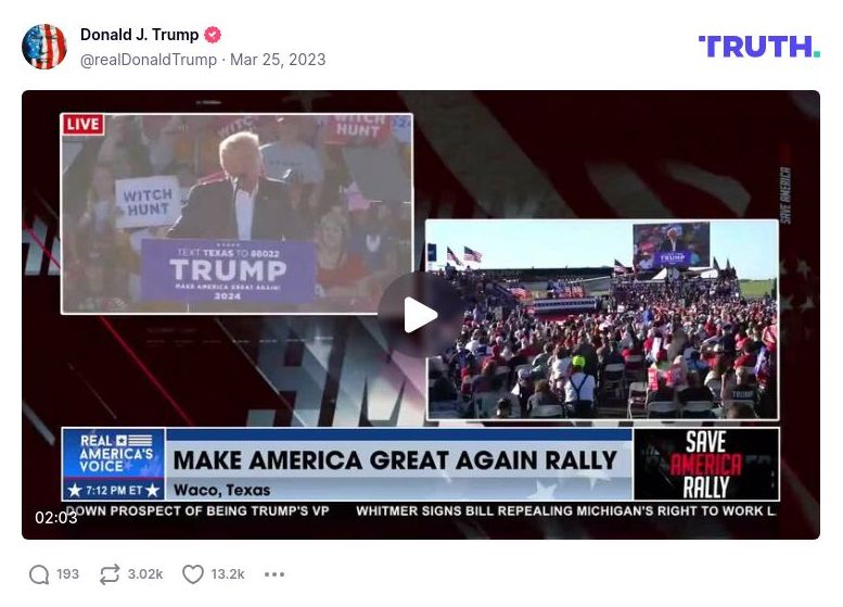 Post image from Donald Trump