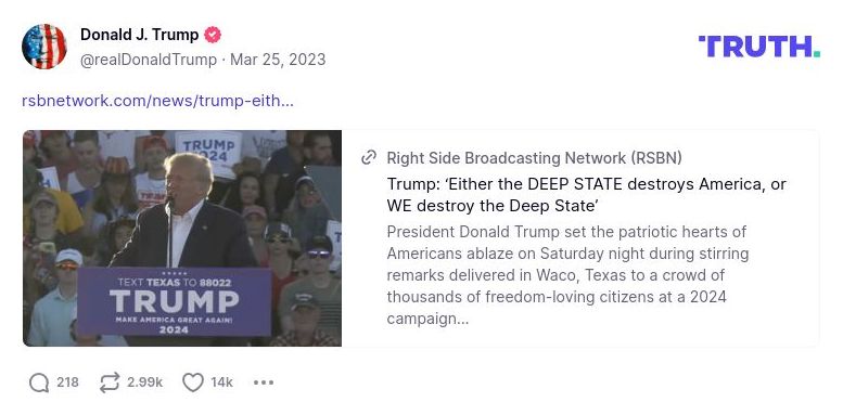 Post image from Donald Trump