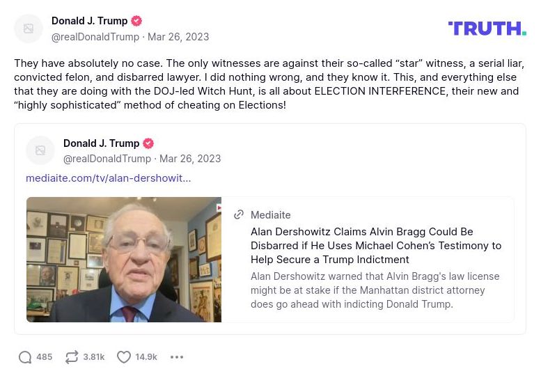 Post image from Donald Trump