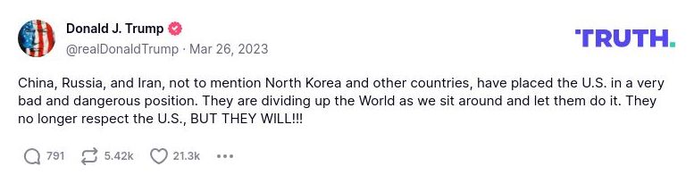 Post preview from Donald Trump