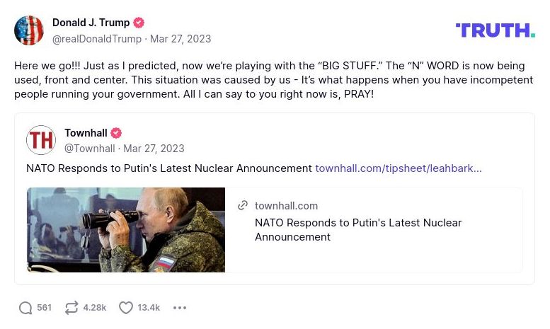 Post image from Donald Trump