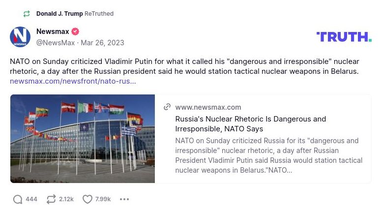 Post preview from Donald Trump