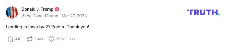 Post image from Donald Trump