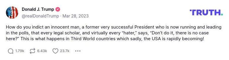 Post image from Donald Trump