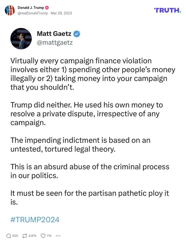 Post image from Donald Trump