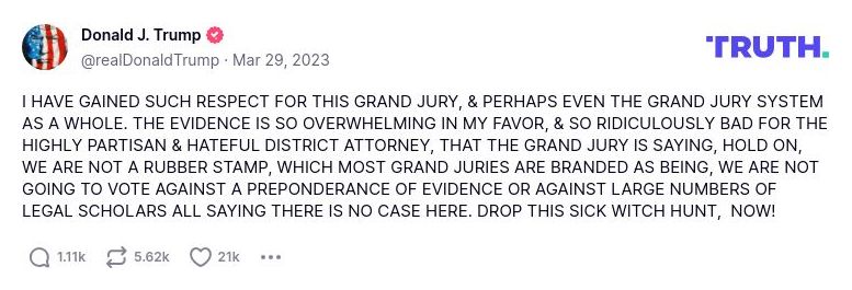 Post image from Donald Trump