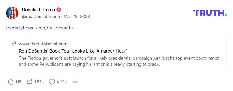 Post image from Donald Trump