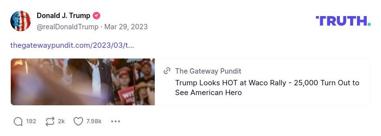 Post image from Donald Trump