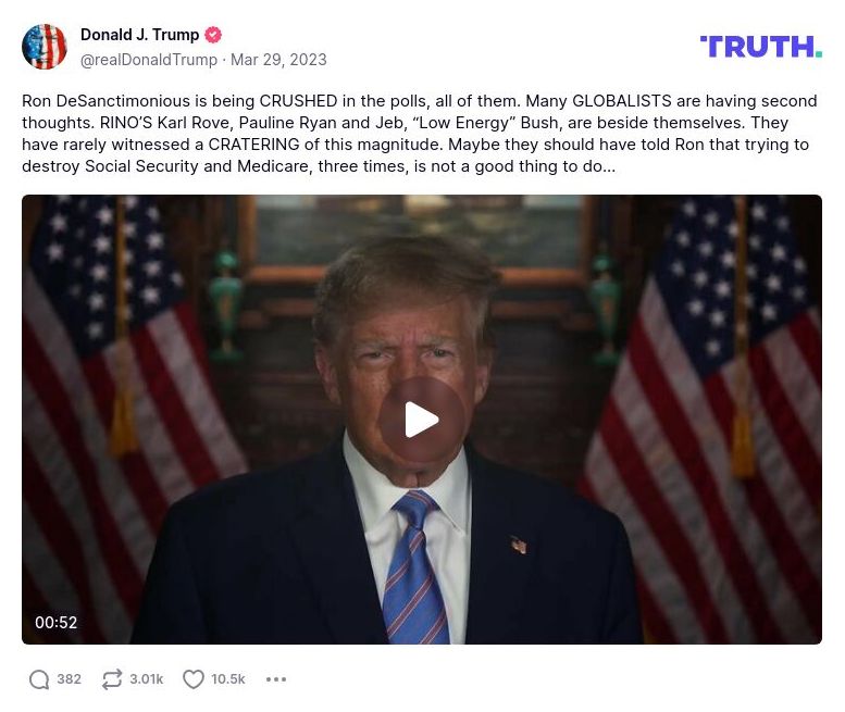 Post image from Donald Trump