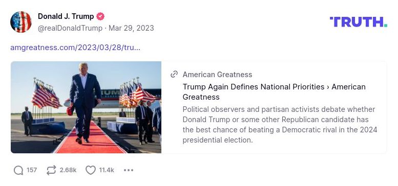 Post image from Donald Trump