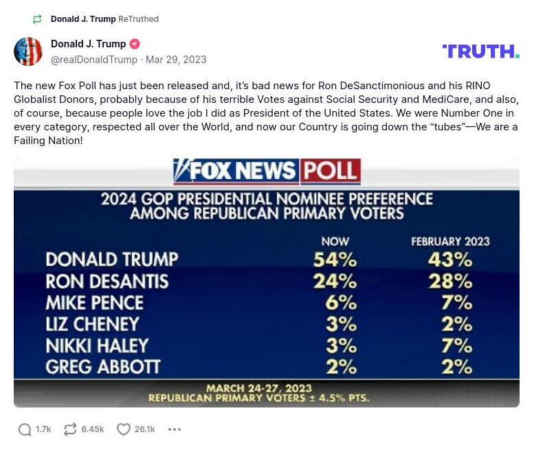 Post image from Donald Trump