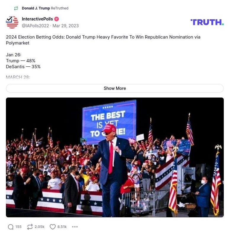 Post image from Donald Trump