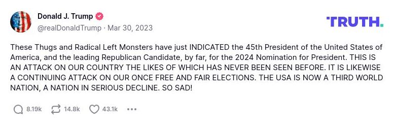 Post image from Donald Trump